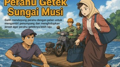 Perahu Getek Sungai Musi
